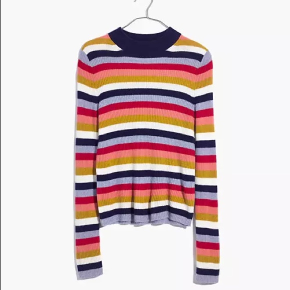 Madewell Mockneck Striped Pullover